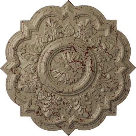 Ekena Millwork Deria Ceiling Medallion (Fits Canopies up to 6"), 20 1/4"OD x 1 1/2"P, Gobi Desert Crackle CM20DRGDC